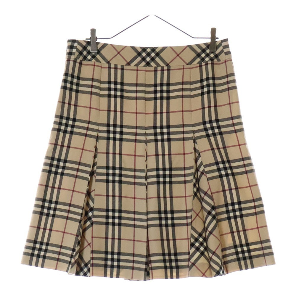 BURBERRY LONDON(バーバリーロンドン) ノヴァチェック柄 ウール タックプリーツスカート ベージュ レディース FX071-055-14