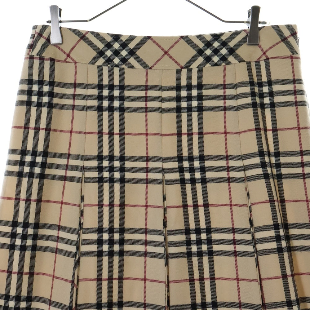 BURBERRY LONDON(バーバリーロンドン) ノヴァチェック柄 ウール タックプリーツスカート ベージュ レディース FX071-055-14