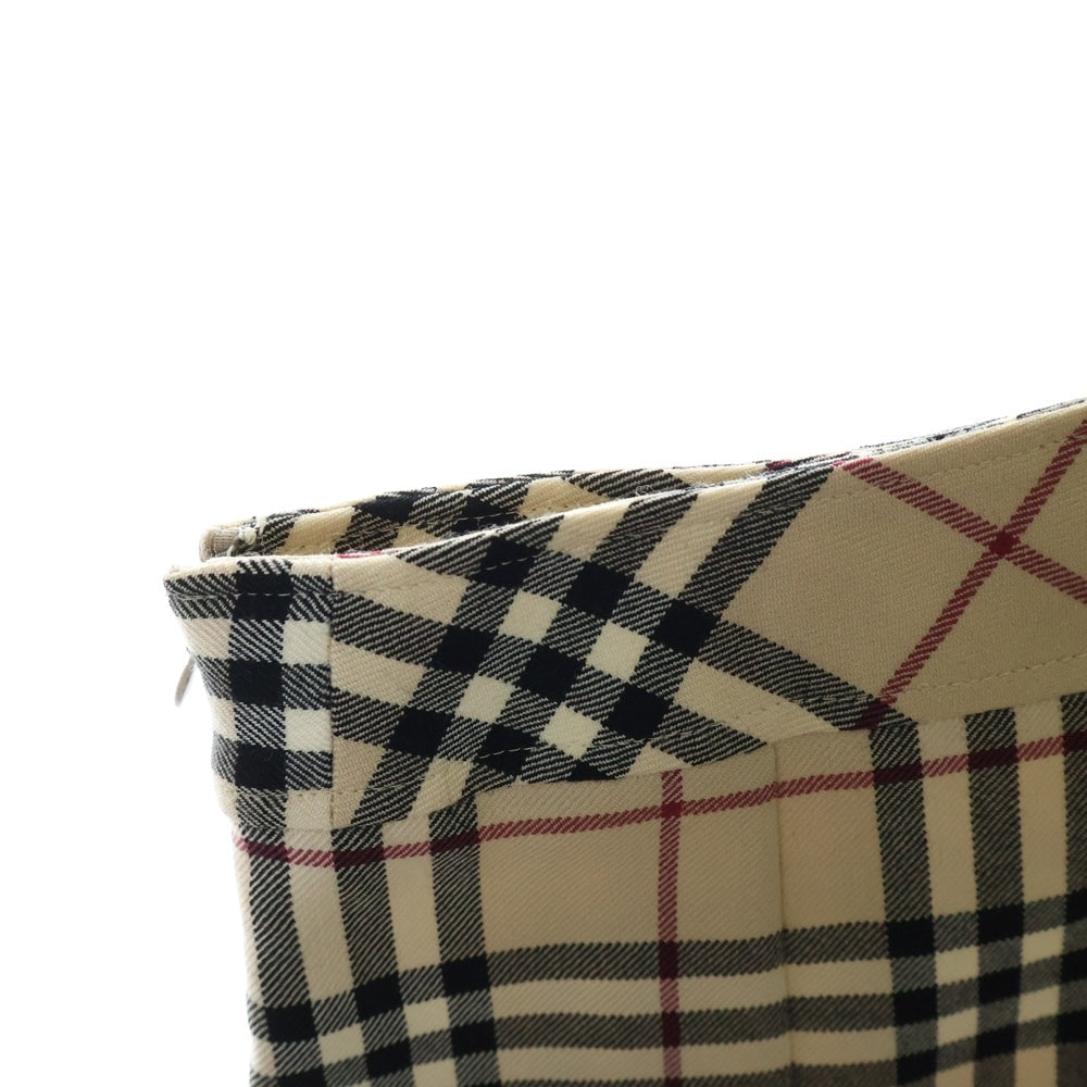BURBERRY LONDON(バーバリーロンドン) ノヴァチェック柄 ウール タックプリーツスカート ベージュ レディース FX071-055-14