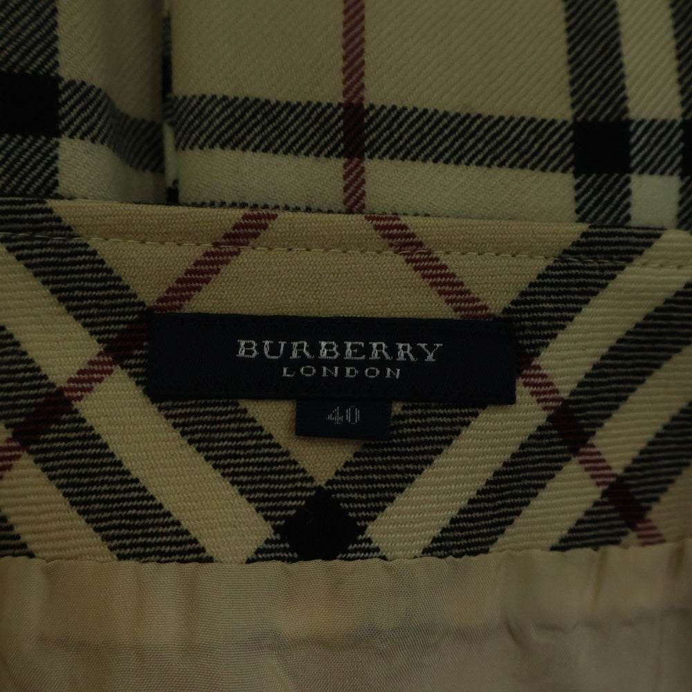BURBERRY LONDON(バーバリーロンドン) ノヴァチェック柄 ウール タックプリーツスカート ベージュ レディース FX071-055-14
