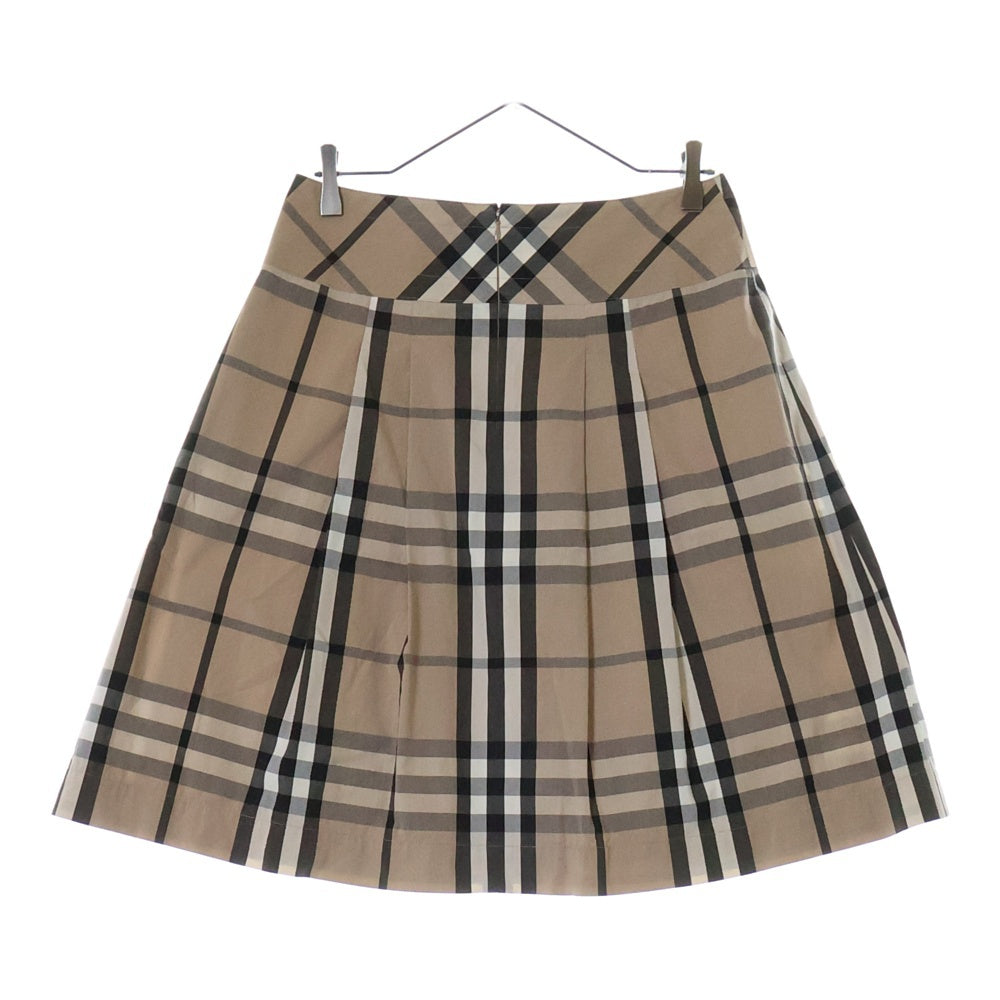 BURBERRY LONDON(バーバリーロンドン) ノヴァチェック柄 フロントベルト コットン プリーツスカート ベージュ レディース FXA18-017-42