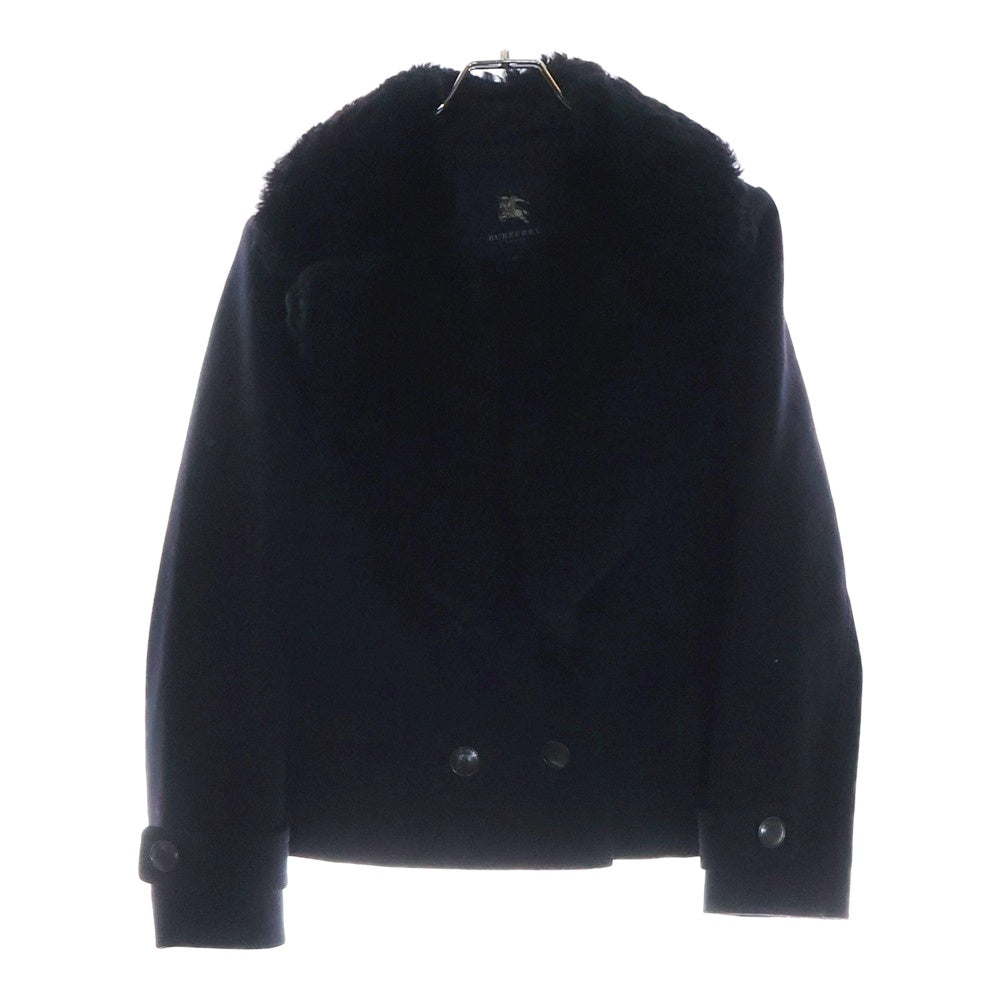 BURBERRY LONDON(バーバリーロンドン) ウールナイロン ファー着脱 ハーフコート ブラック レディース FC132-936-09