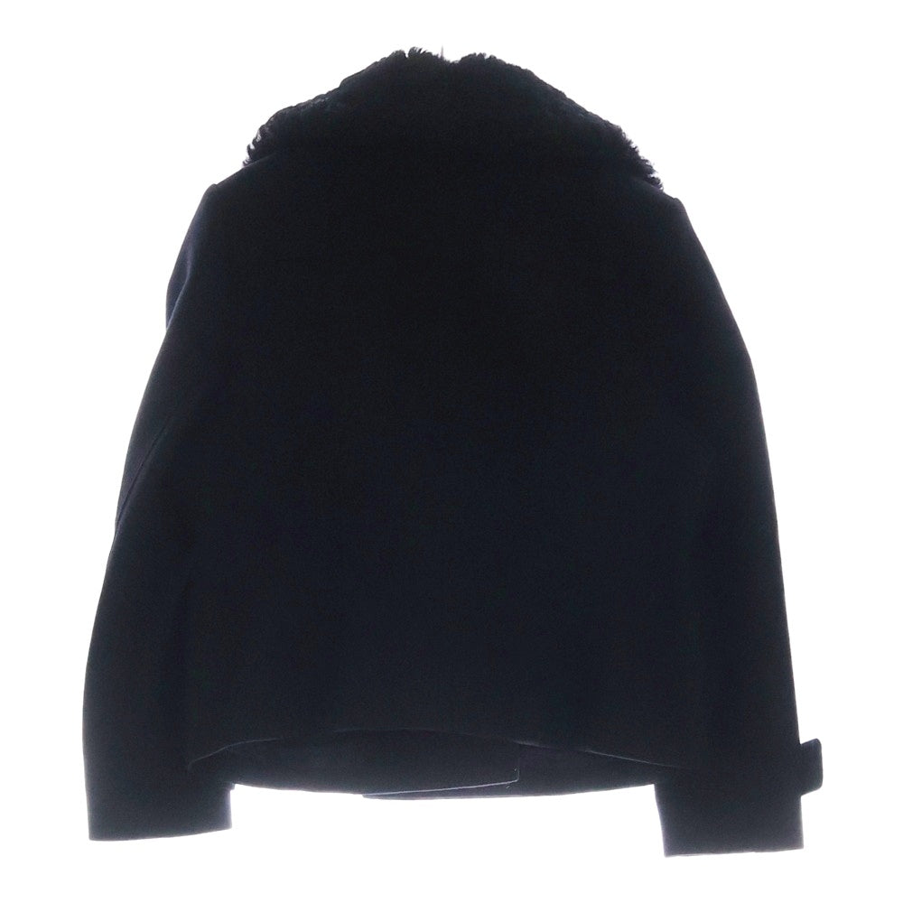 BURBERRY LONDON(バーバリーロンドン) ウールナイロン ファー着脱 ハーフコート ブラック レディース FC132-936-09