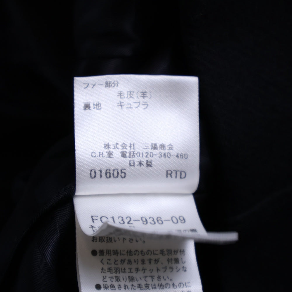 BURBERRY LONDON(バーバリーロンドン) ウールナイロン ファー着脱 ハーフコート ブラック レディース FC132-936-09