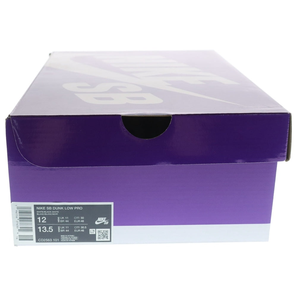 NIKE SB(ナイキエスビー) DUNK LOW PRO WHITE BLACK WHITE GUM LIGHT BROWN ダンク プロ ホワイト ブラック ホワイト ガム ライトブラウン ローカットスニーカー CD2563-101