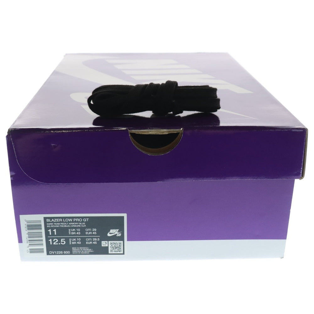 NIKE SB(ナイキエスビー) BLAZER LOW PRO GT DARK TEAM RED BLA ズーム ブレーザー プロ GT ダークチームレッド ブラック ライトアーモリーブルー ローカットスニーカー DV1226-600