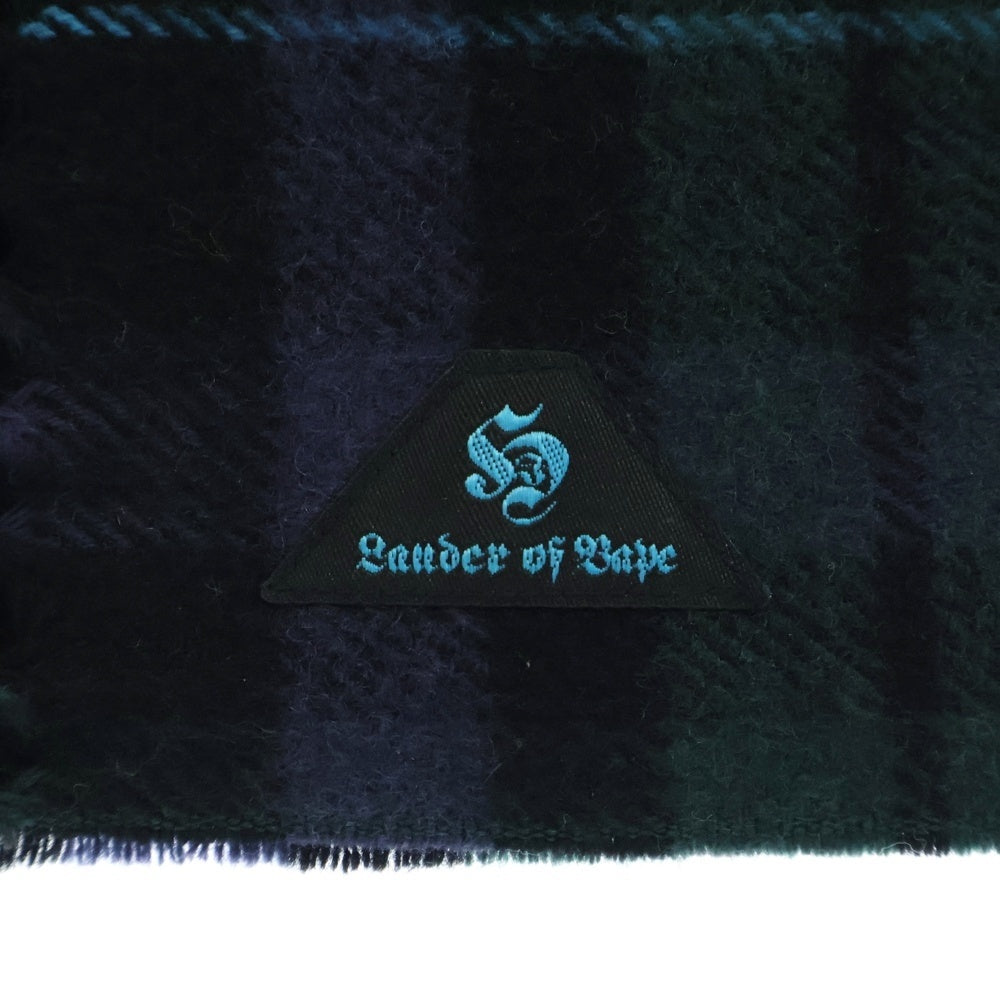 A BATHING APE(アベイシングエイプ) ×WTAPS 90S スカーフ ストール マフラー ブラック/ブルー