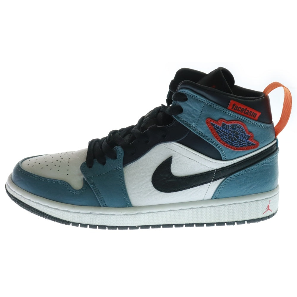 NIKE(ナイキ) ×FACETASM AIR JORDAN 1 MID WHITE/NAVY ファセッタズム エアジョーダン1 ミッドカットスニーカー ホワイト/ネイビー US9.5/27.5cm CU2802-100