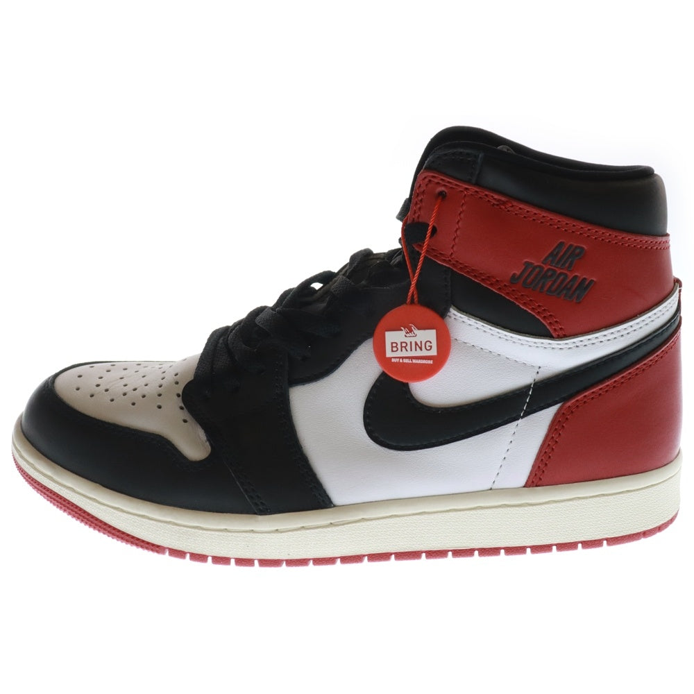 NIKE(ナイキ) AIR JORDAN 1 RETRO HIGH OG BLACK TOE REIMAGINED エアジョーダン1 トゥ リイマジンド ハイカットスニーカー つま黒 ホワイト/レッド US9.5/27.5cm DZ5458-106