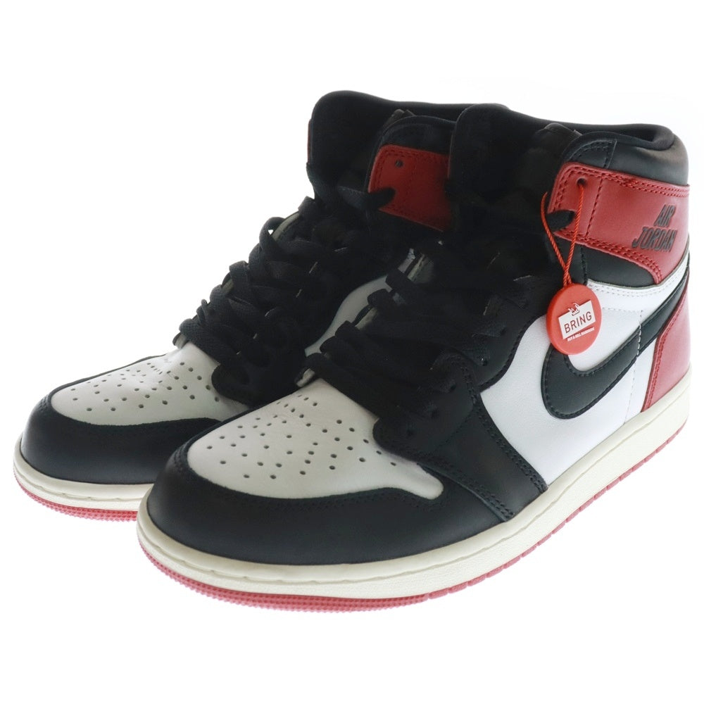 NIKE(ナイキ) AIR JORDAN 1 RETRO HIGH OG BLACK TOE REIMAGINED エアジョーダン1 トゥ リイマジンド ハイカットスニーカー つま黒 ホワイト/レッド US9.5/27.5cm DZ5458-106