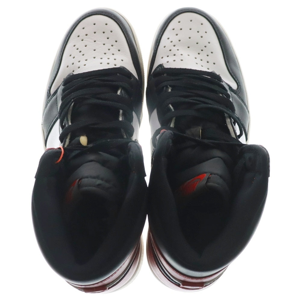 NIKE(ナイキ) AIR JORDAN 1 RETRO HIGH OG BLACK TOE REIMAGINED エアジョーダン1 トゥ リイマジンド ハイカットスニーカー つま黒 ホワイト/レッド US9.5/27.5cm DZ5458-106