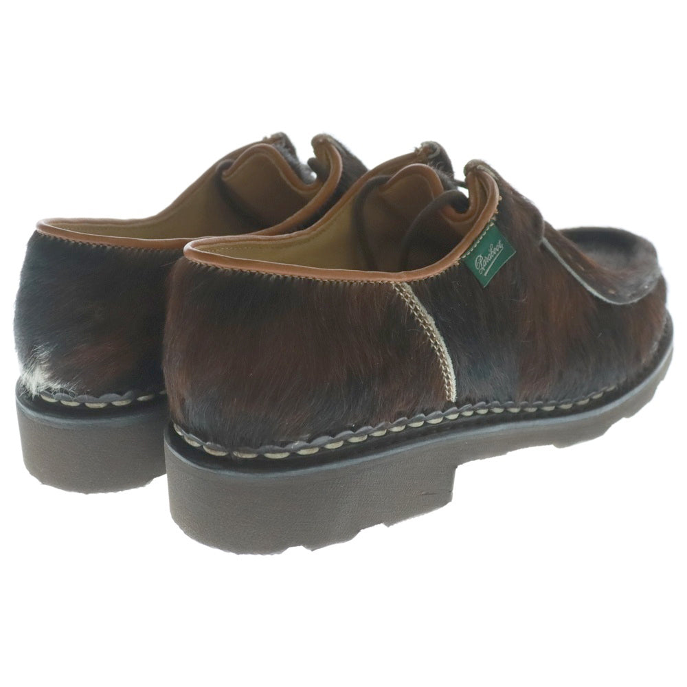 PARABOOT(パラブーツ) MICHAEL GRIFF ミカエル グリフ ラバーソール ファー チロリアン レザー シューズ ブラウン レディース 194863