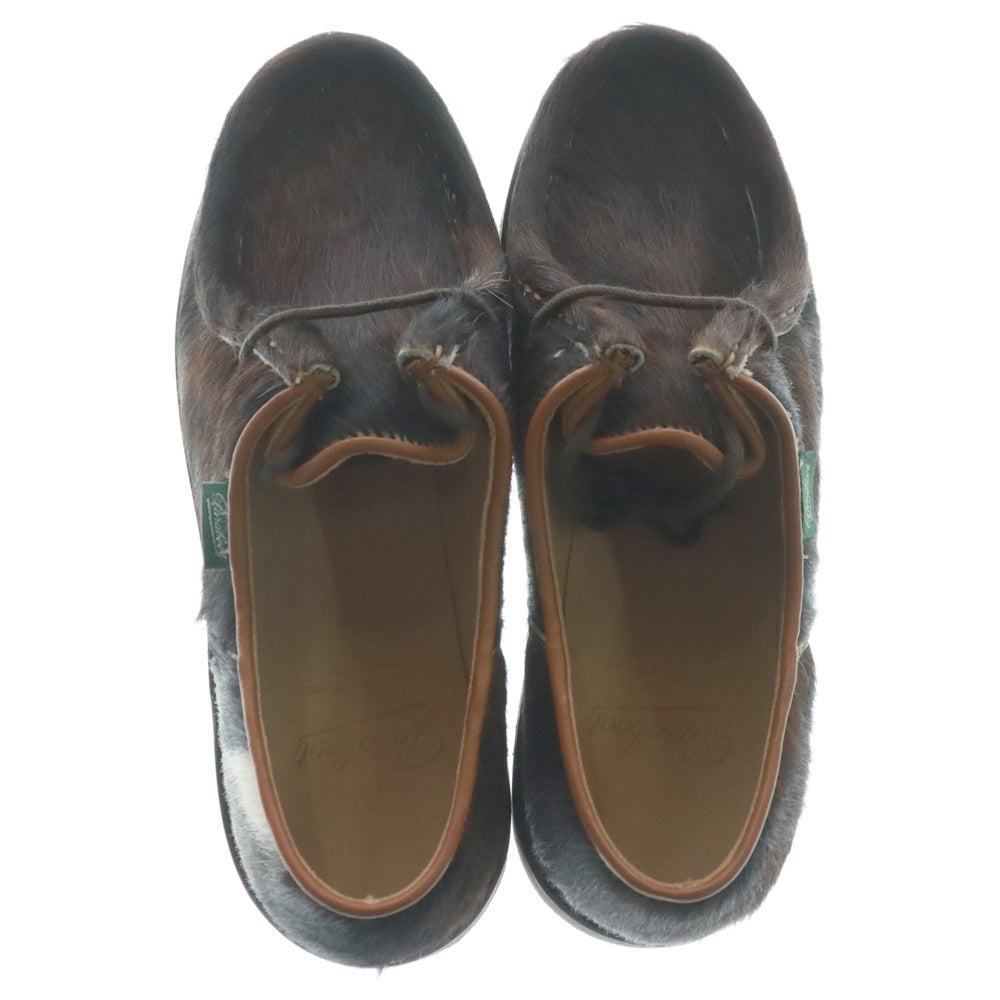 PARABOOT(パラブーツ) MICHAEL GRIFF ミカエル グリフ ラバーソール ファー チロリアン レザー シューズ ブラウン レディース 194863