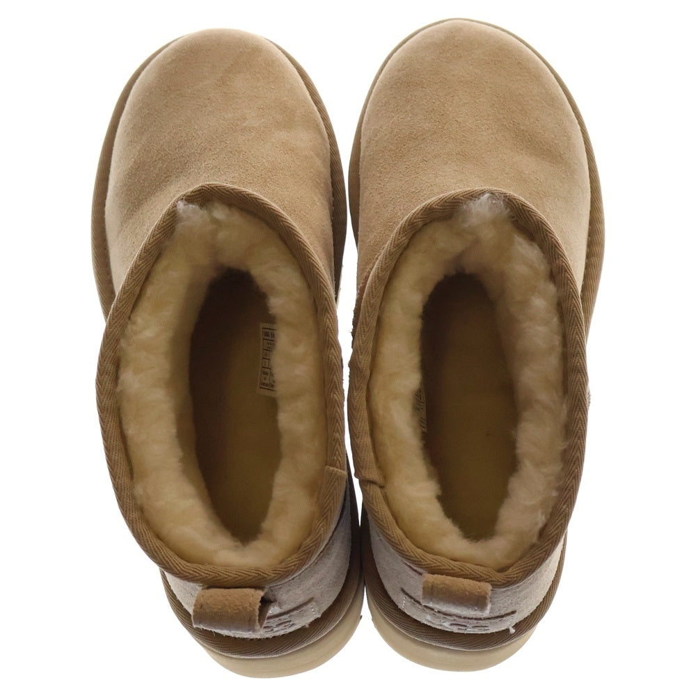 UGG(アグ) W CLASSIC ULTRA MINI PLATFORM BOOT クラシック ウルトラ ミニ プラットフォーム 厚底 ムートン レザー ブーツ ベージュ レディース 1135092