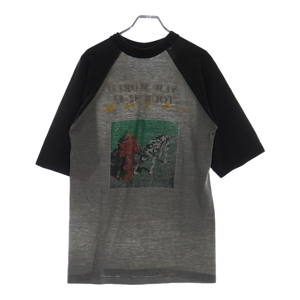 VINTAGE(ヴィンテージ) 80s RUSH SIGNALS NEW WORLD TOUR 82-83 ラッシュ ラグランスリーブプリント半袖Tシャツ グレー