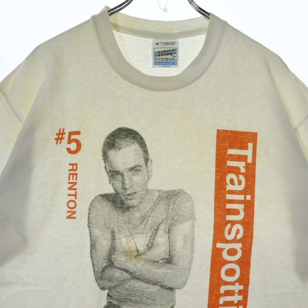 VINTAGE(ヴィンテージ) 90S TRAIN SPOTTING トレインスポッティング 両面プリント クルーネック カットソー 半袖Tシャツ ホワイト