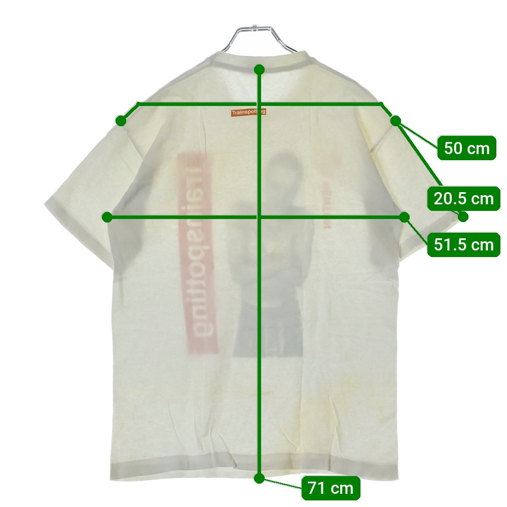 VINTAGE(ヴィンテージ) 90S TRAIN SPOTTING トレインスポッティング 両面プリント クルーネック カットソー 半袖Tシャツ ホワイト