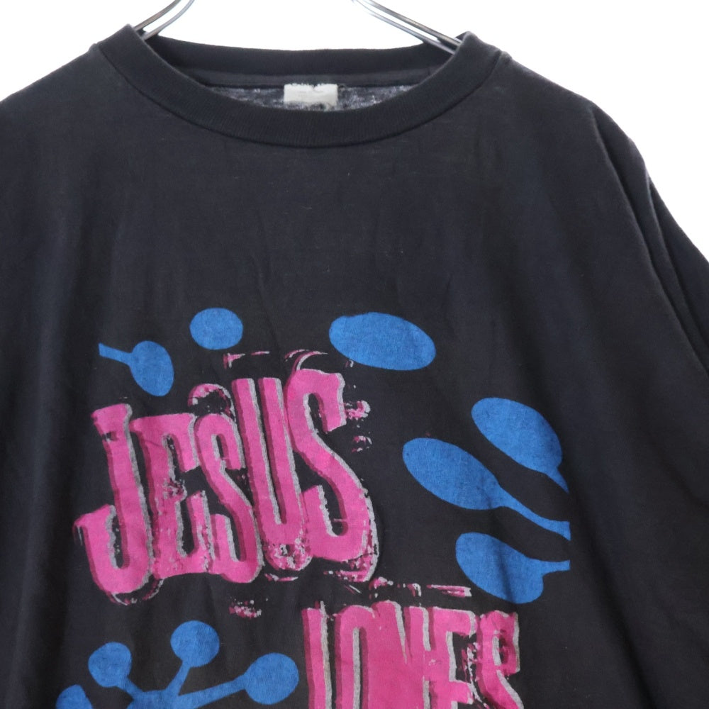 VINTAGE(ヴィンテージ) 90S JESUS JONES RIGHT HERE RIGHT NOW ジーザス ジョーンズ ライト ヒヤー ライト ナウ ツアー クルーネック 両面プリント 半袖 Tシャツ カットソー ブラック