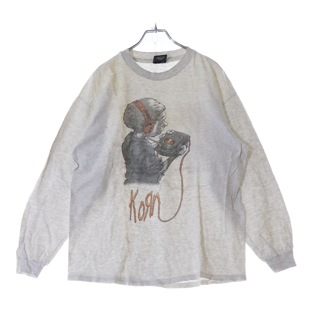 VINTAGE(ヴィンテージ) 90S KORN FOLLOW THE LEADER コーン フォロー ザ レイダー ツアー クルーネック 両面プリント 長袖Tシャツ カットソー ホワイト