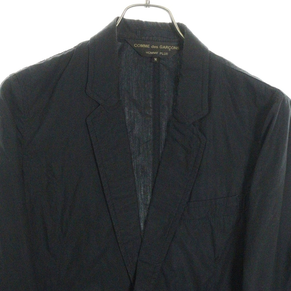 COMME des GARCONS HOMME PLUS(コムデギャルソンオムプリュス) 08SS AD2007 ダブルフラップポケット 1ボタン コットン テーラードジャケット ブラック PA-J093