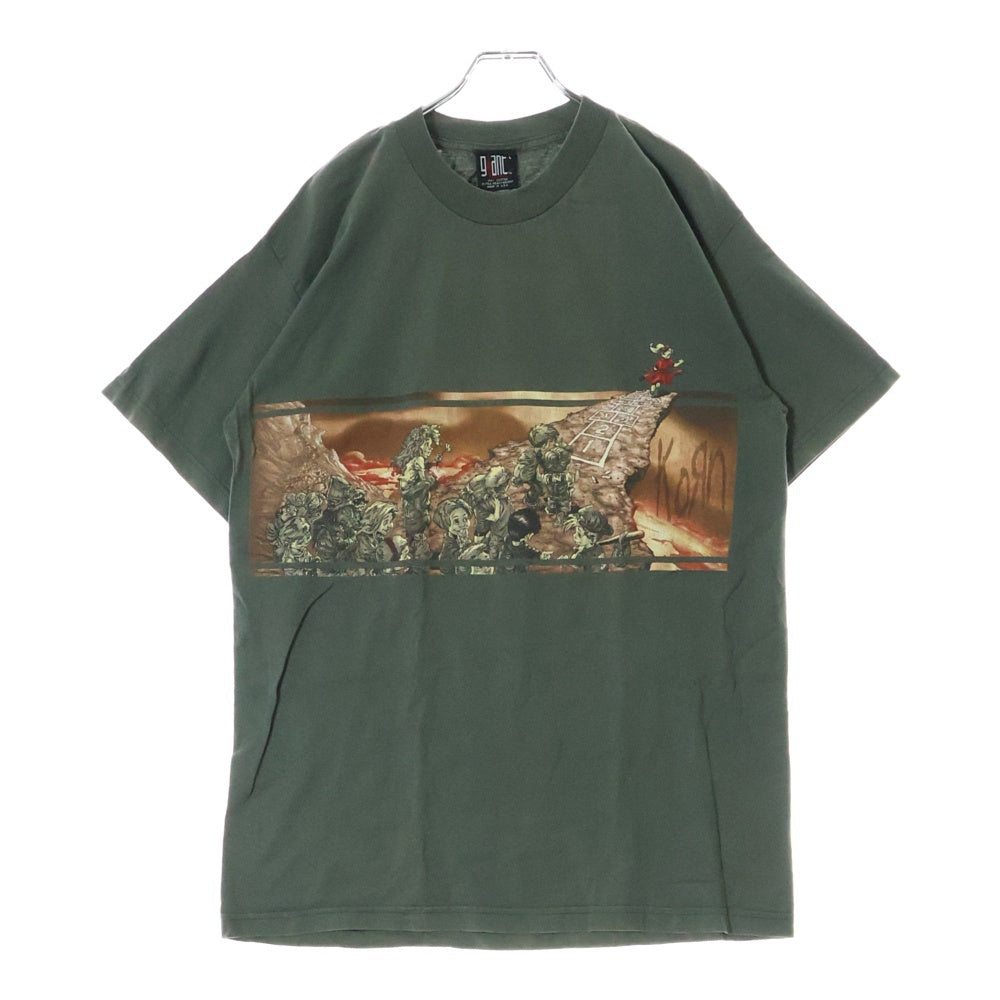 VINTAGE(ヴィンテージ) 90S KORN FOLLOW THE LEADER コーン フォロー ザ レイダー クルーネック カットソー 半袖Tシャツ グリーン