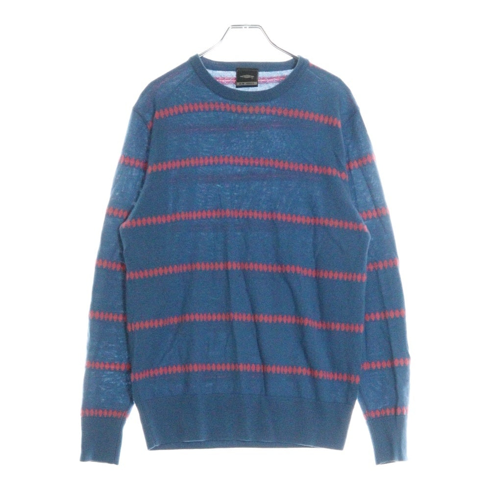 UMBRO(アンブロ) 00S KIM JONES BORDER WOOL KNIT キムジョーンズ ボーダー クルーネック ウールニット セーター ブルー