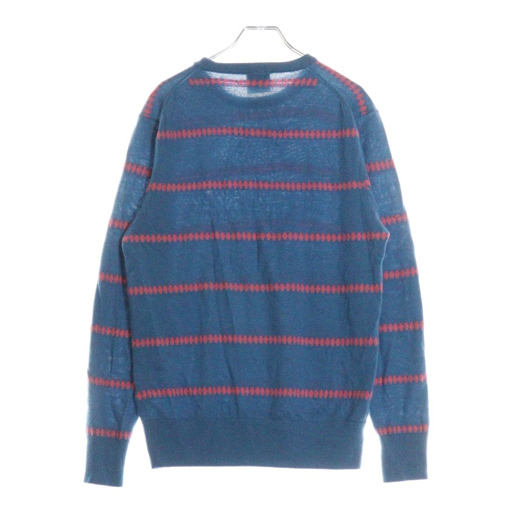 UMBRO(アンブロ) 00S KIM JONES BORDER WOOL KNIT キムジョーンズ ボーダー クルーネック ウールニット セーター ブルー