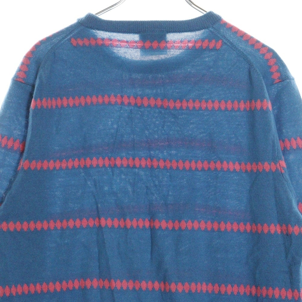UMBRO(アンブロ) 00S KIM JONES BORDER WOOL KNIT キムジョーンズ ボーダー クルーネック ウールニット セーター ブルー