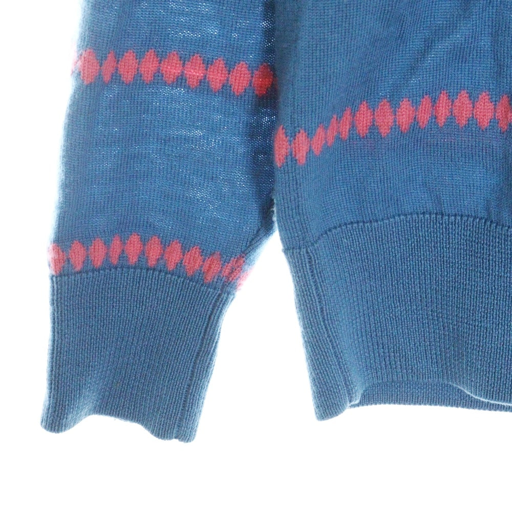 UMBRO(アンブロ) 00S KIM JONES BORDER WOOL KNIT キムジョーンズ ボーダー クルーネック ウールニット セーター ブルー