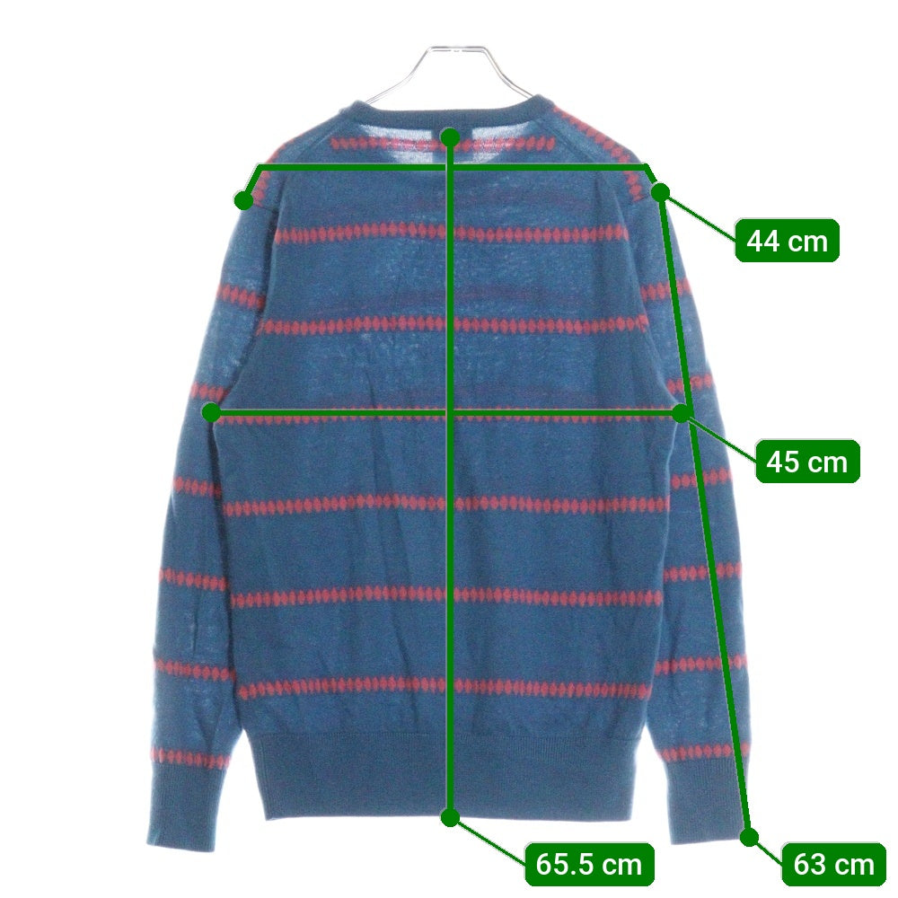 UMBRO(アンブロ) 00S KIM JONES BORDER WOOL KNIT キムジョーンズ ボーダー クルーネック ウールニット セーター ブルー