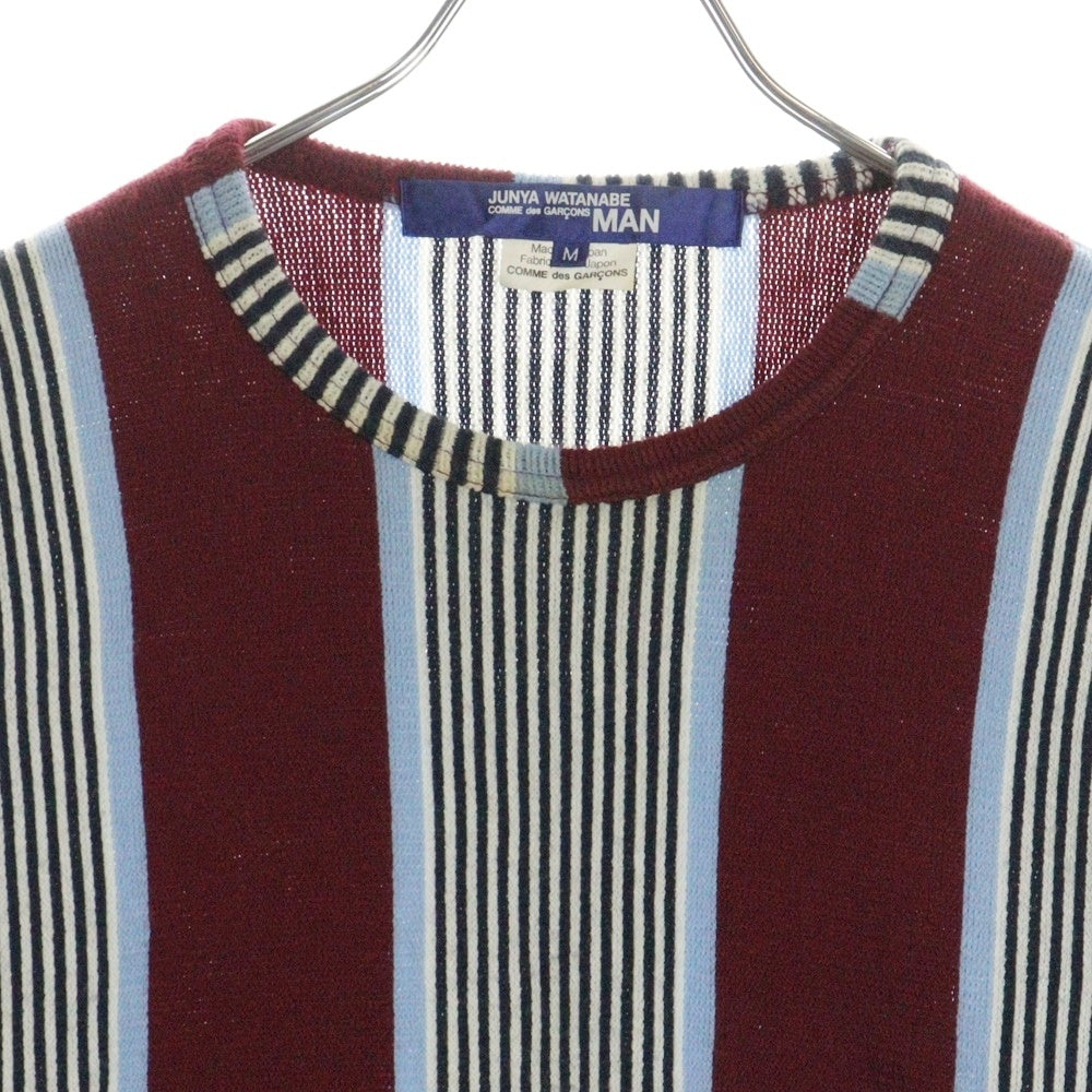 JUNYA WATANABE COMME des GARCONS(ジュンヤワタナベ コムデギャルソン) 02AW ミックスウール ストライプ クルーネック ニット セーター マルチカラー YG-T032 AD2002