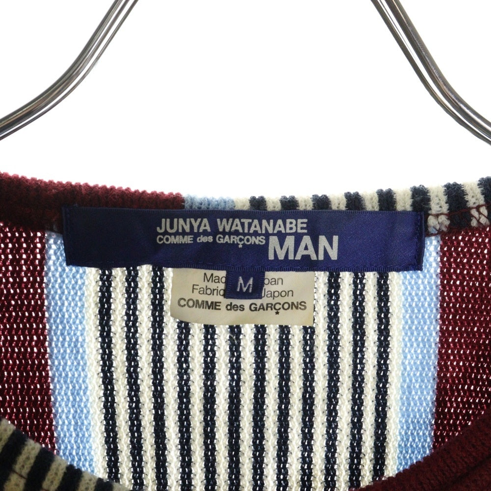 JUNYA WATANABE COMME des GARCONS(ジュンヤワタナベ コムデギャルソン) 02AW ミックスウール ストライプ クルーネック ニット セーター マルチカラー YG-T032 AD2002