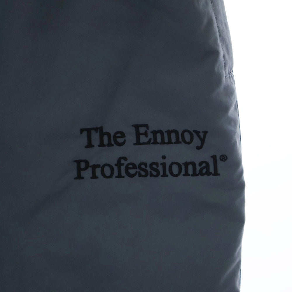 The Ennoy Professional(エンノイプロフェッショナル) 23AW ×スタイリスト私物 NYLON PADED PANTS ロゴエンブロイダリー ナイロン ドローストリング パテッドパンツ グレー AW23BRENPT05LP