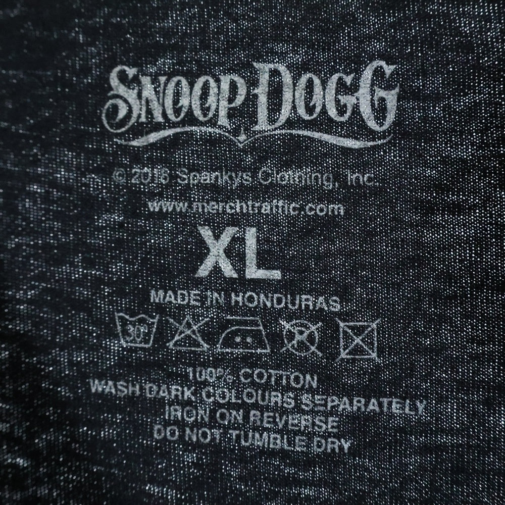 NO BRAND(ノーブランド) SNOOP DOGG BE WARE OF DOGG スヌープドッグ フェイスプリント 半袖Tシャツ カットソー ブラック