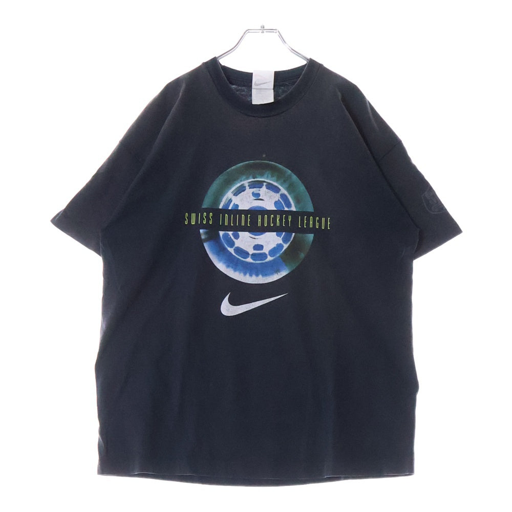 NIKE(ナイキ) 90-00S SMISS INLINE HOCKEY LEAGUE スミスインラインホッケーリーグ プリントロゴ 半袖Tシャツ カットソー ブラック