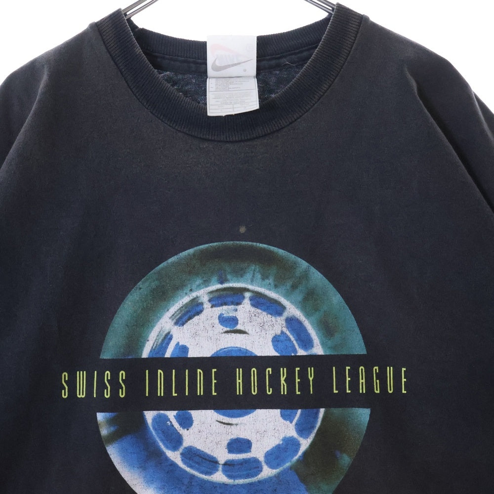 NIKE(ナイキ) 90-00S SMISS INLINE HOCKEY LEAGUE スミスインラインホッケーリーグ プリントロゴ 半袖Tシャツ カットソー ブラック