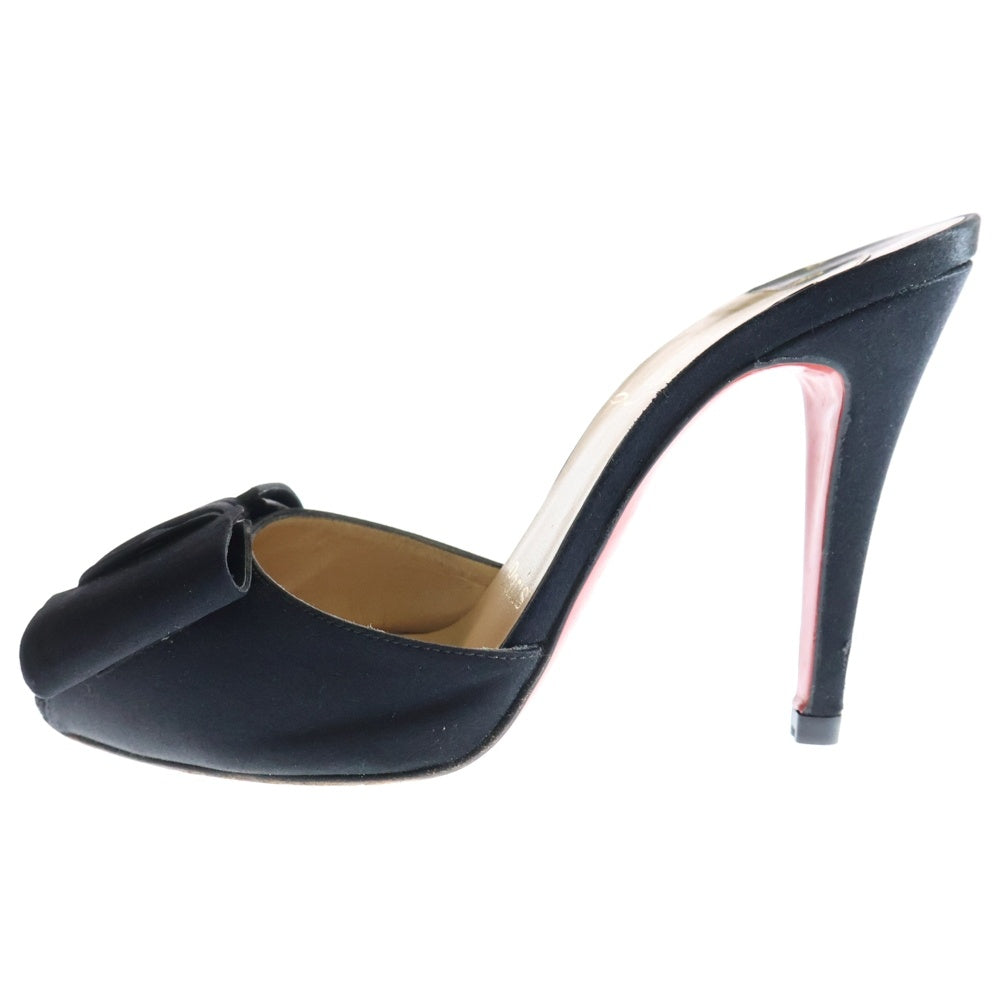 CHRISTIAN LOUBOUTIN(クリスチャンルブタン) オープントゥ リボンデザイン ハイヒール パンプス レディース ブラック