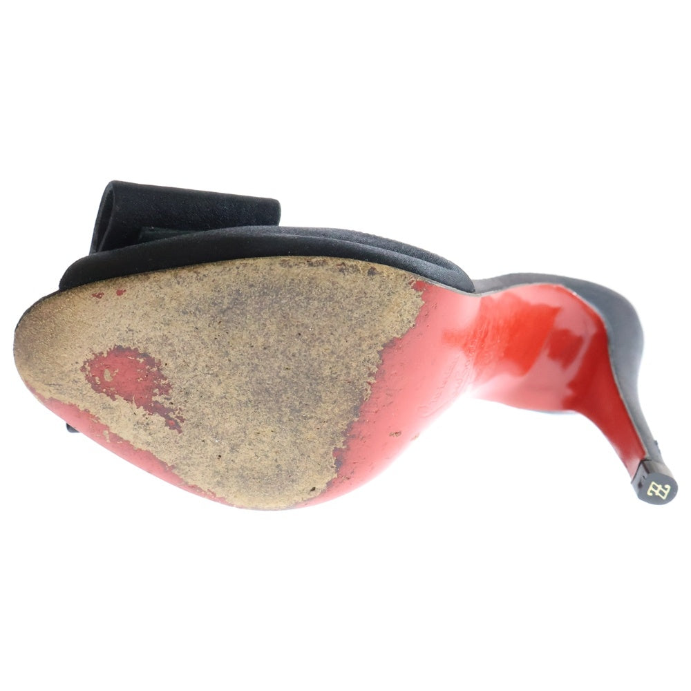 CHRISTIAN LOUBOUTIN(クリスチャンルブタン) オープントゥ リボンデザイン ハイヒール パンプス レディース ブラック