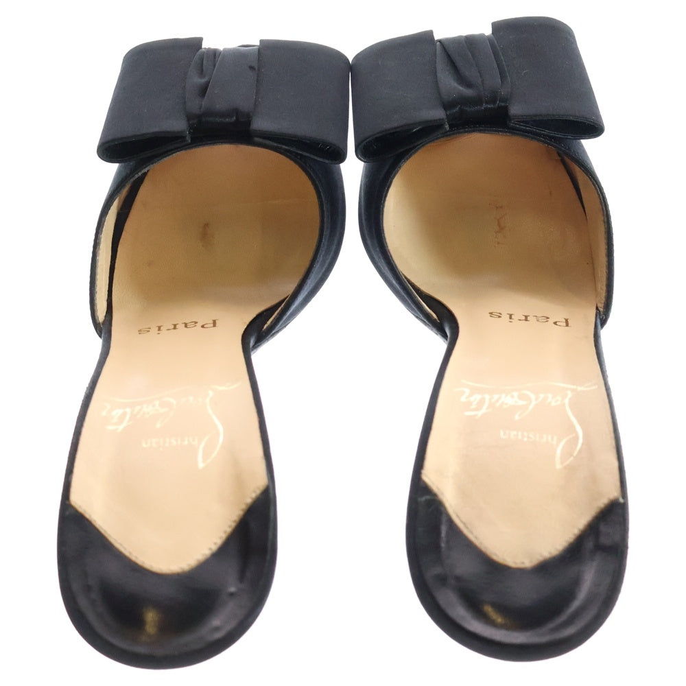 CHRISTIAN LOUBOUTIN(クリスチャンルブタン) オープントゥ リボンデザイン ハイヒール パンプス レディース ブラック