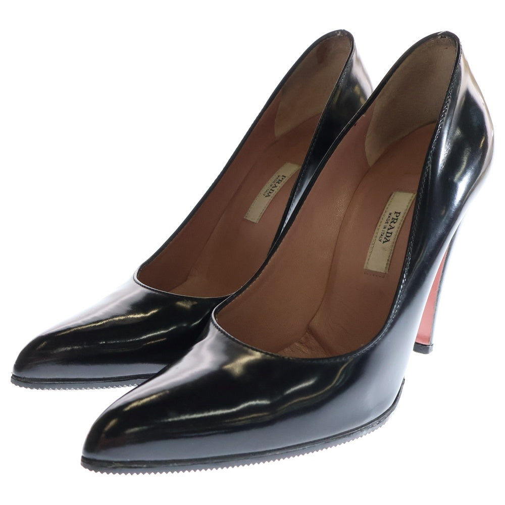 PRADA(プラダ) VERO CUCIO 本革 ポインテッドトゥ ハイヒール パンプス レディース ブラック/ピンク