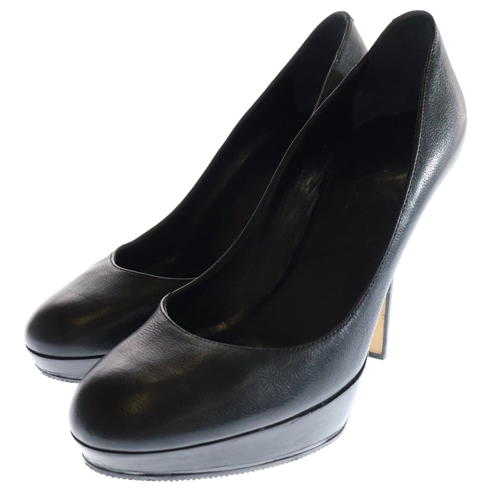 DIOR(ディオール) レザー ロゴメタルプレート ポインテッドトゥ ハイヒール パンプス レディース ブラック