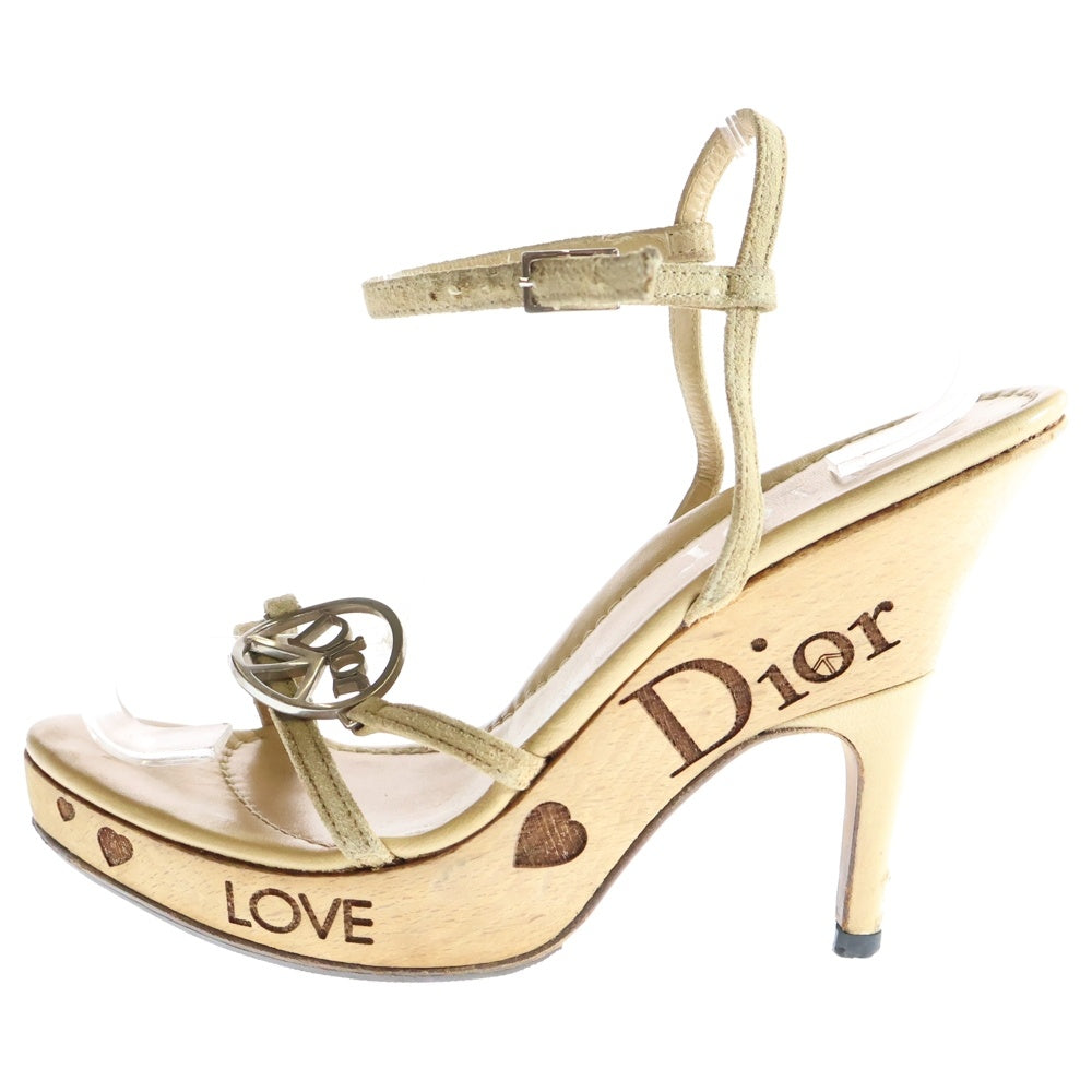 DIOR(ディオール) ロゴメタルプレート ハイヒールサンダル パンプス レディース ブラウン