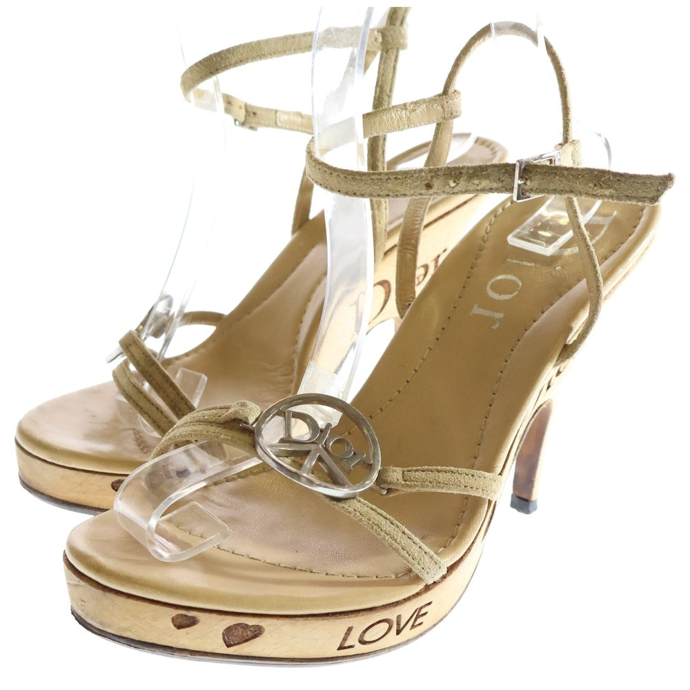 DIOR(ディオール) ロゴメタルプレート ハイヒールサンダル パンプス レディース ブラウン