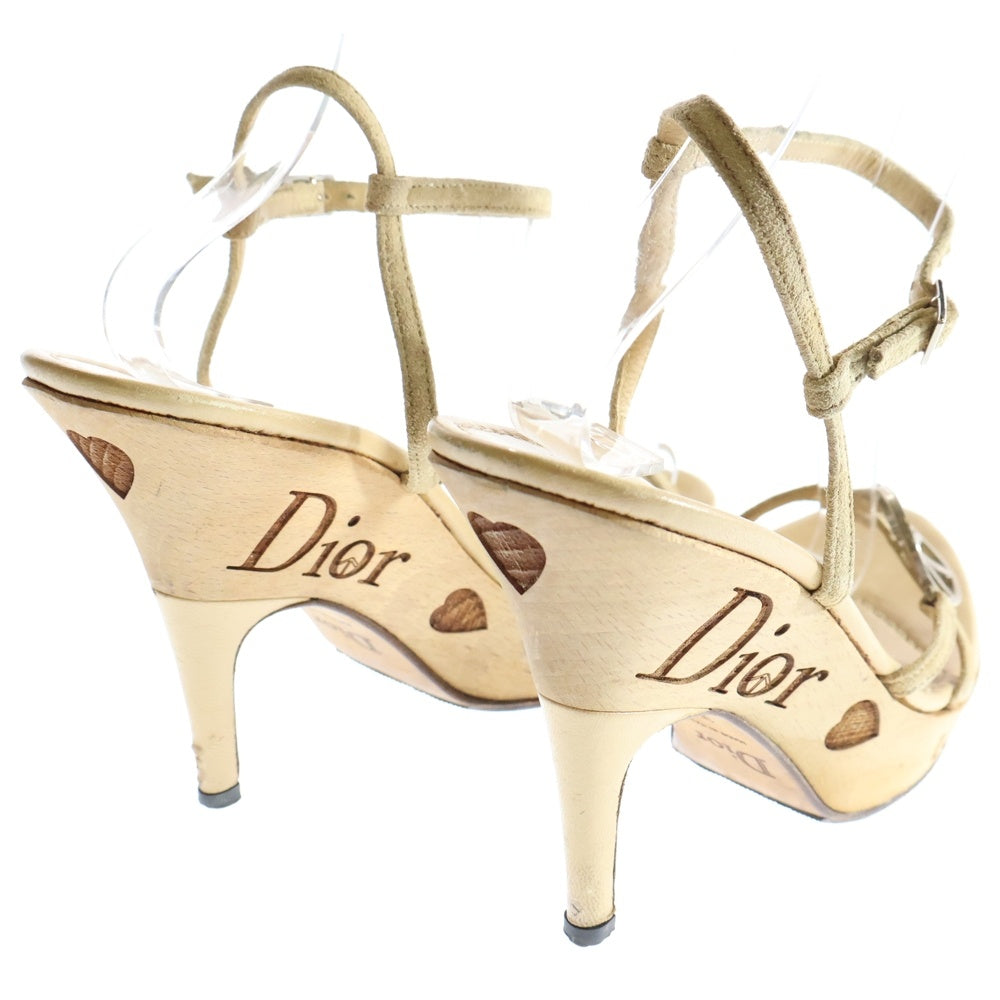 DIOR(ディオール) ロゴメタルプレート ハイヒールサンダル パンプス レディース ブラウン