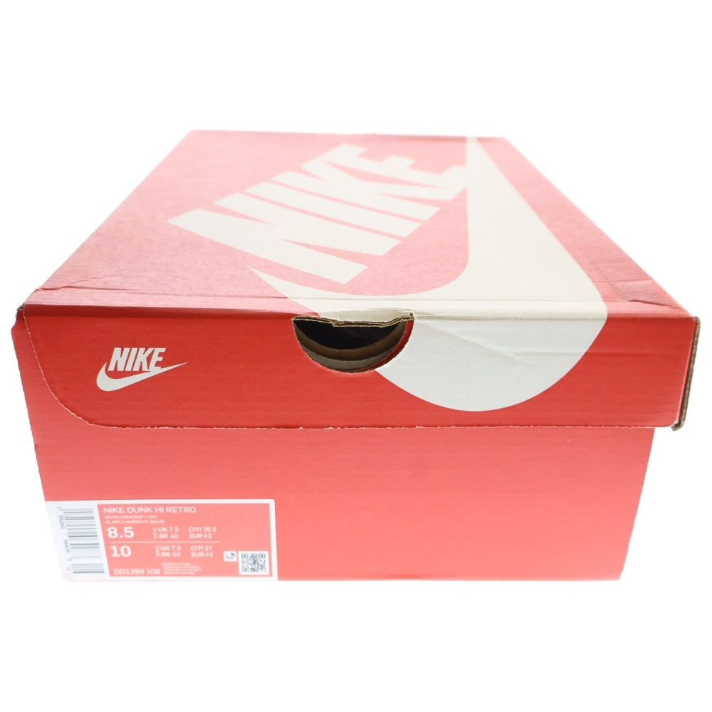 NIKE(ナイキ) DUNK HIGH Championship ダンク チャンピオンシップ ハイカットスニーカー ホワイト/レッド US8.5/26.5cm DD1399-106
