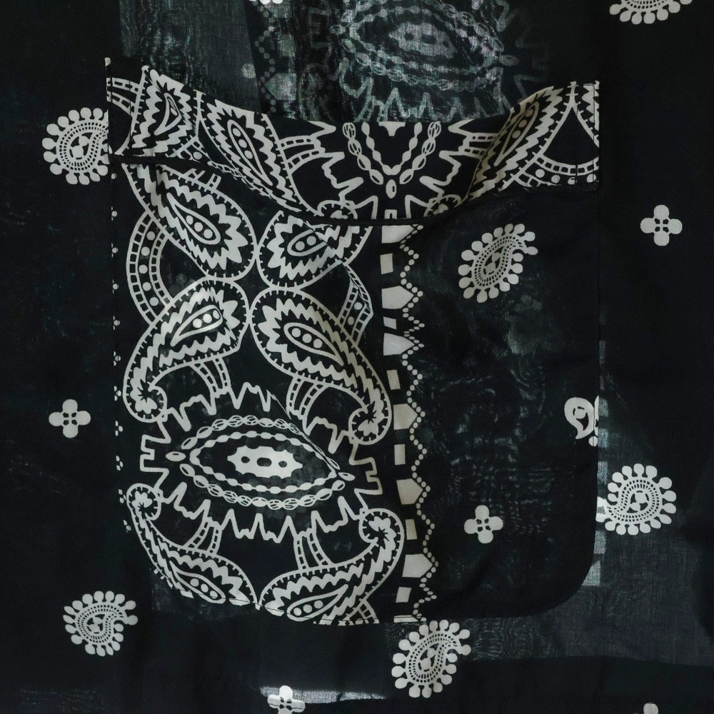 Sacai(サカイ) 21SS ARCHIVE PRINT MIX SHIRT アーカイブプリントミックス バンダナ柄 長袖シャツ ブラック/ホワイト 21-02470M