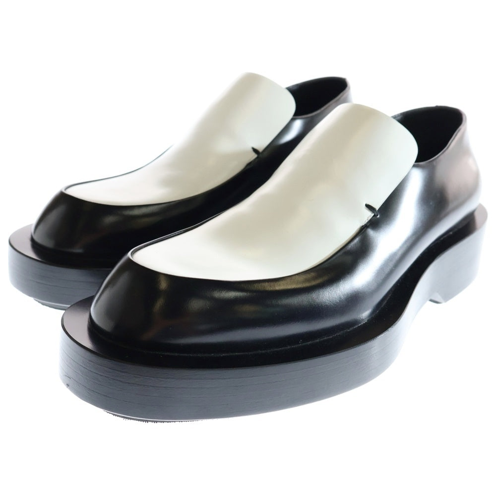 JIL SANDER(ジルサンダー) 24SS バイカラー レザーローファー ブラック/ホワイト J32WR0008