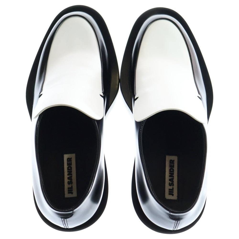 JIL SANDER(ジルサンダー) 24SS バイカラー レザーローファー ブラック/ホワイト J32WR0008