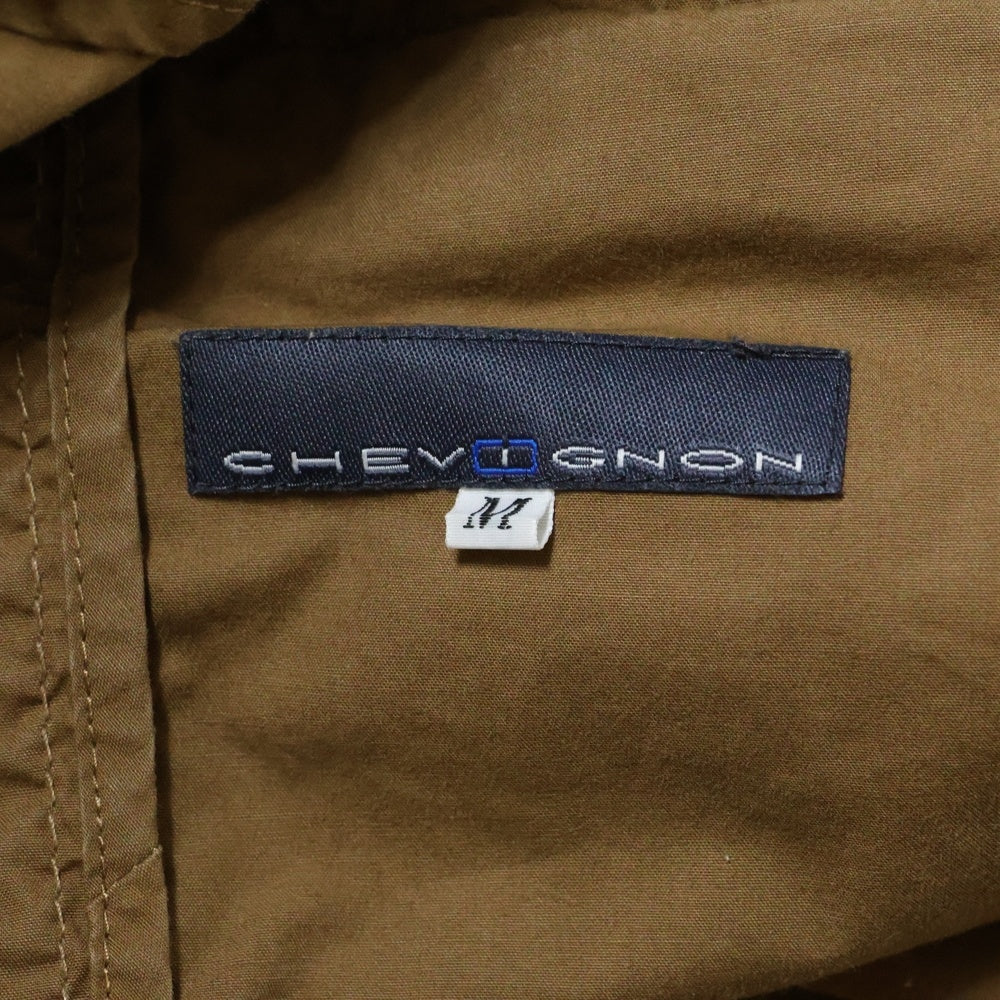 CHEVIGNON(シェピニオン) シングルライダースジャケット ノーカラージップアップブルゾン ブラウン