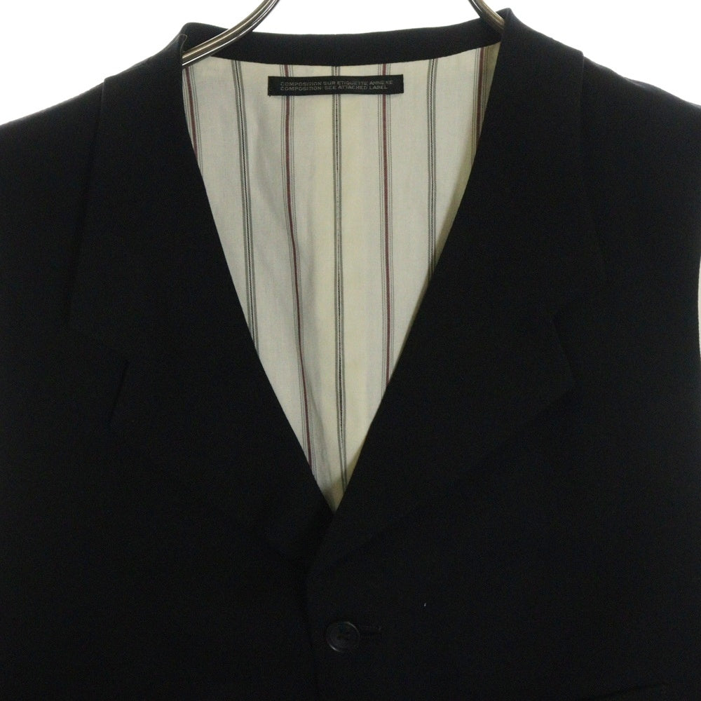 Yohji Yamamoto POUR HOMME(ヨウジヤマモト プールオム) 22AW ノッチドラペル 5B ベスト ジレ ブラック HE-V03-100